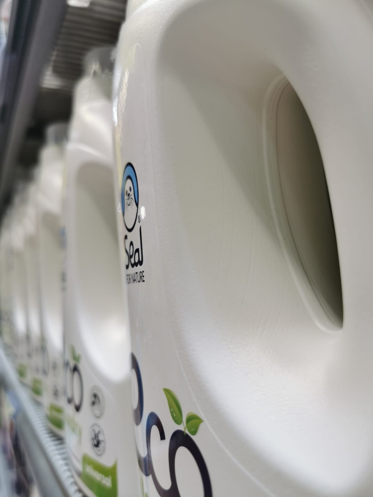 ecological laundry product from brand Seal of Spodrība put on a shelf as a result of successful merchandising work